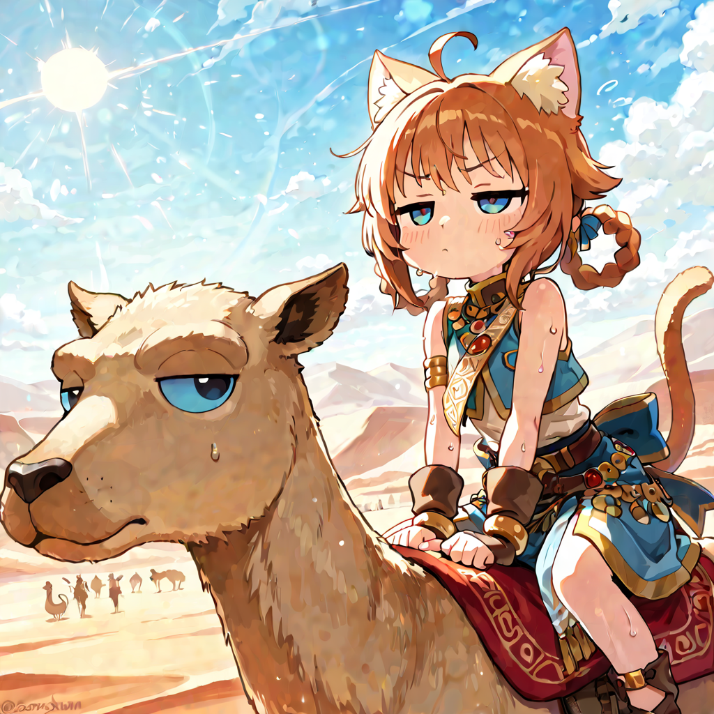 【今日はシルクロードの日】灼熱の砂漠地帯を越えるねこ。