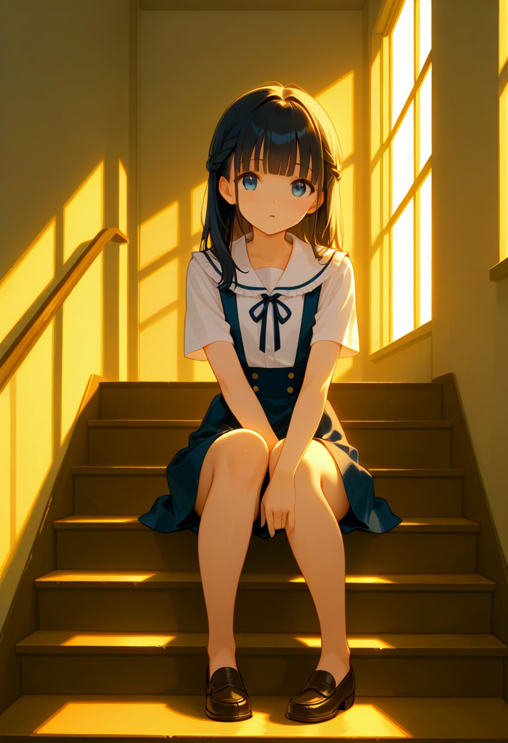 階段に座る少女(3)