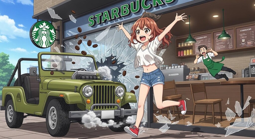 ス〇バに🚙突っ込んだ☕💣