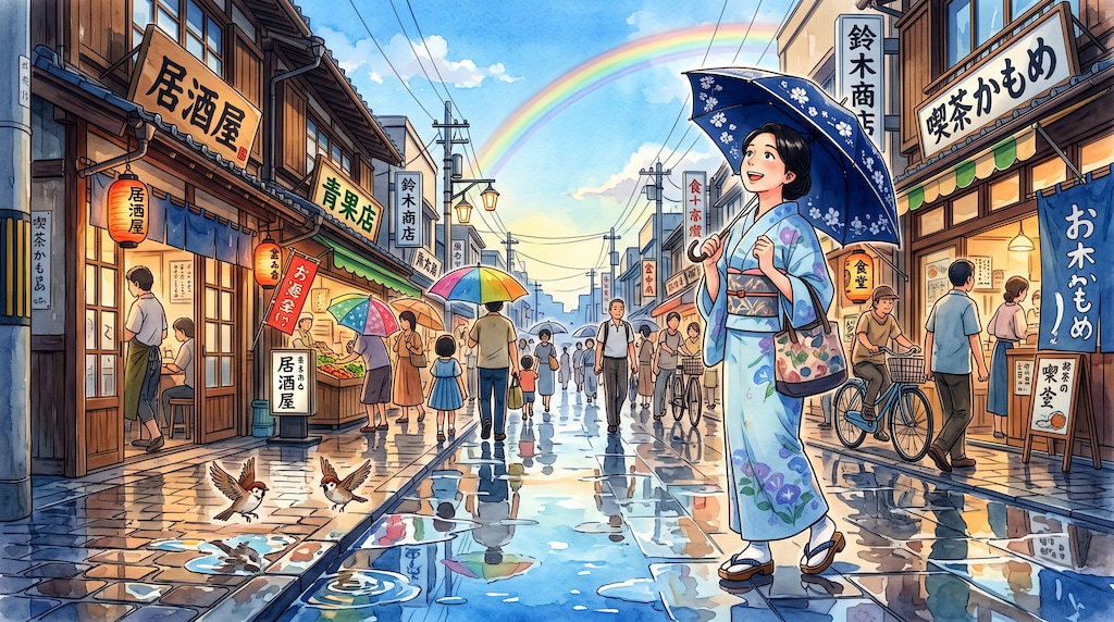 夕立あがる