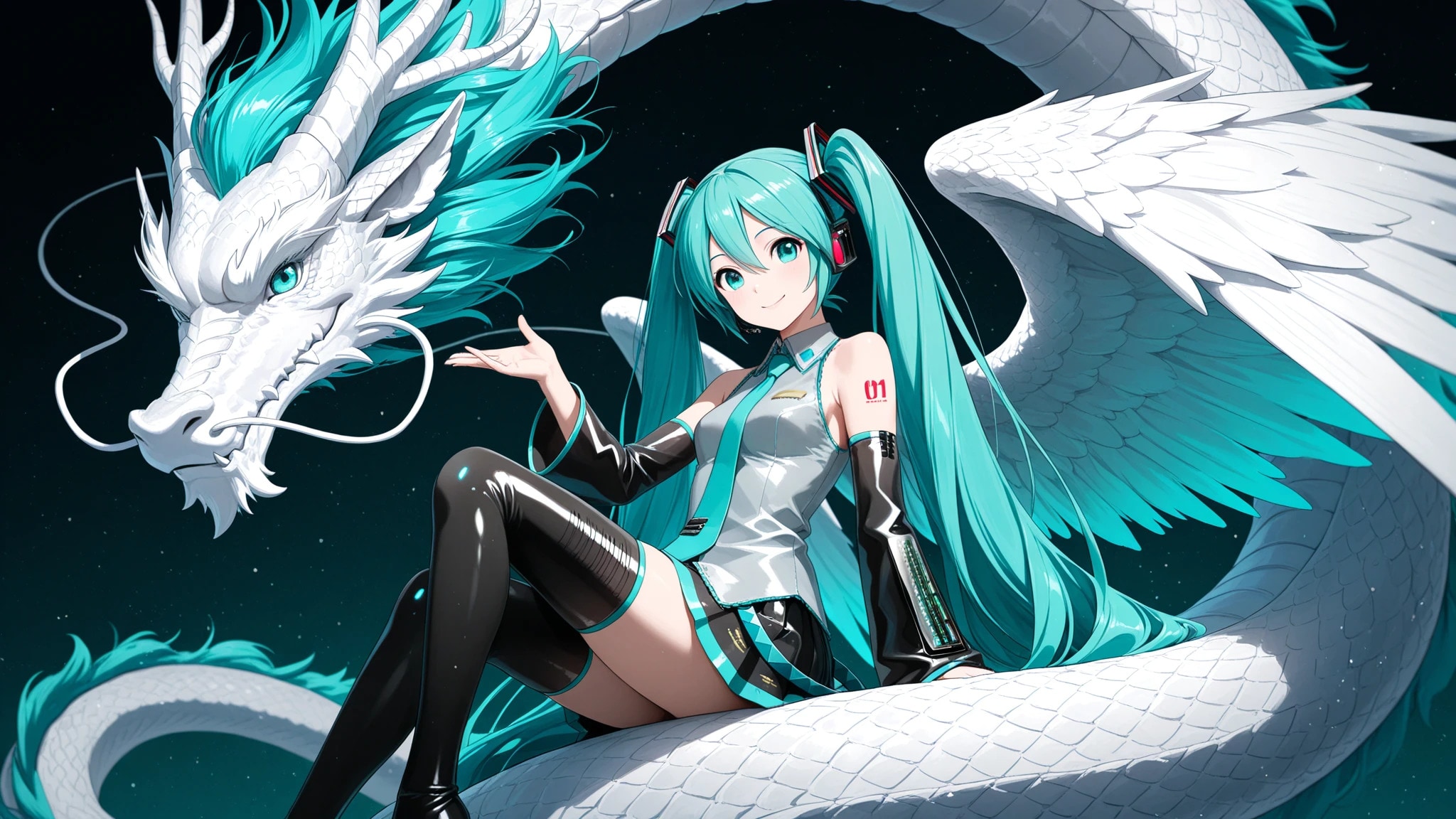 初音ミクと龍