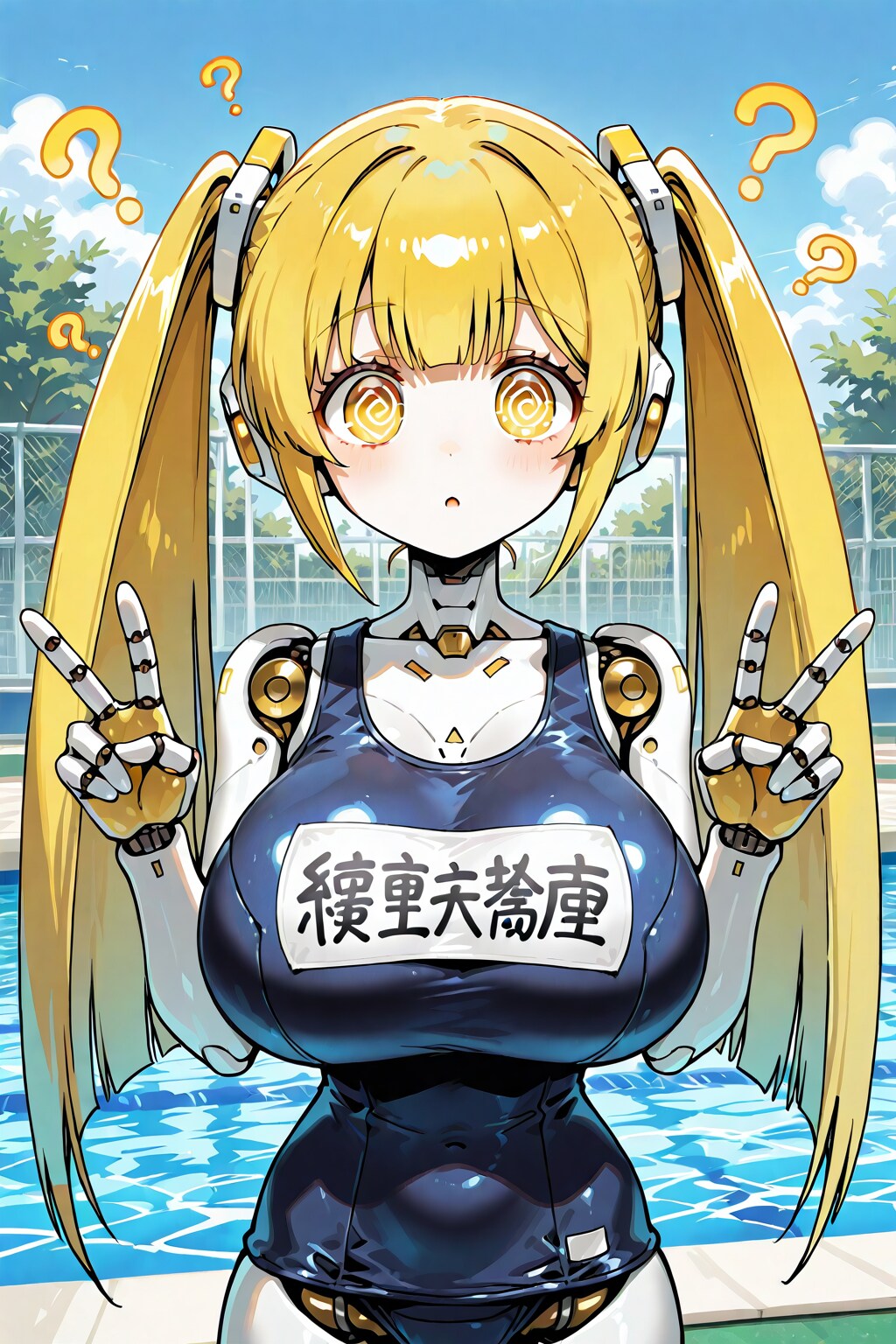 なぜこんなものを着せられるのかわかってないロボット娘