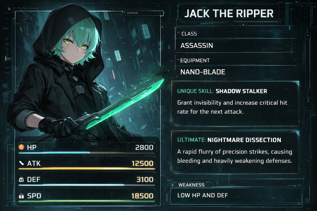 SF×ジャックザリッパー（ステータス）