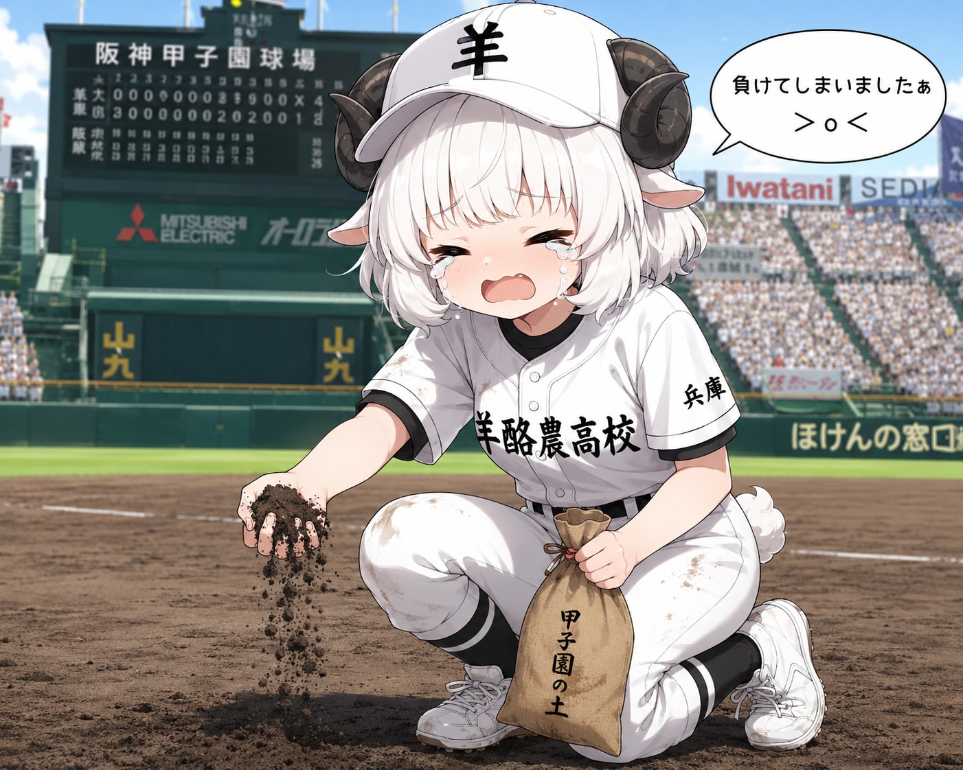 夏の高校野球で敗れたメイちゃん。😭 | の人気AIイラスト・グラビア