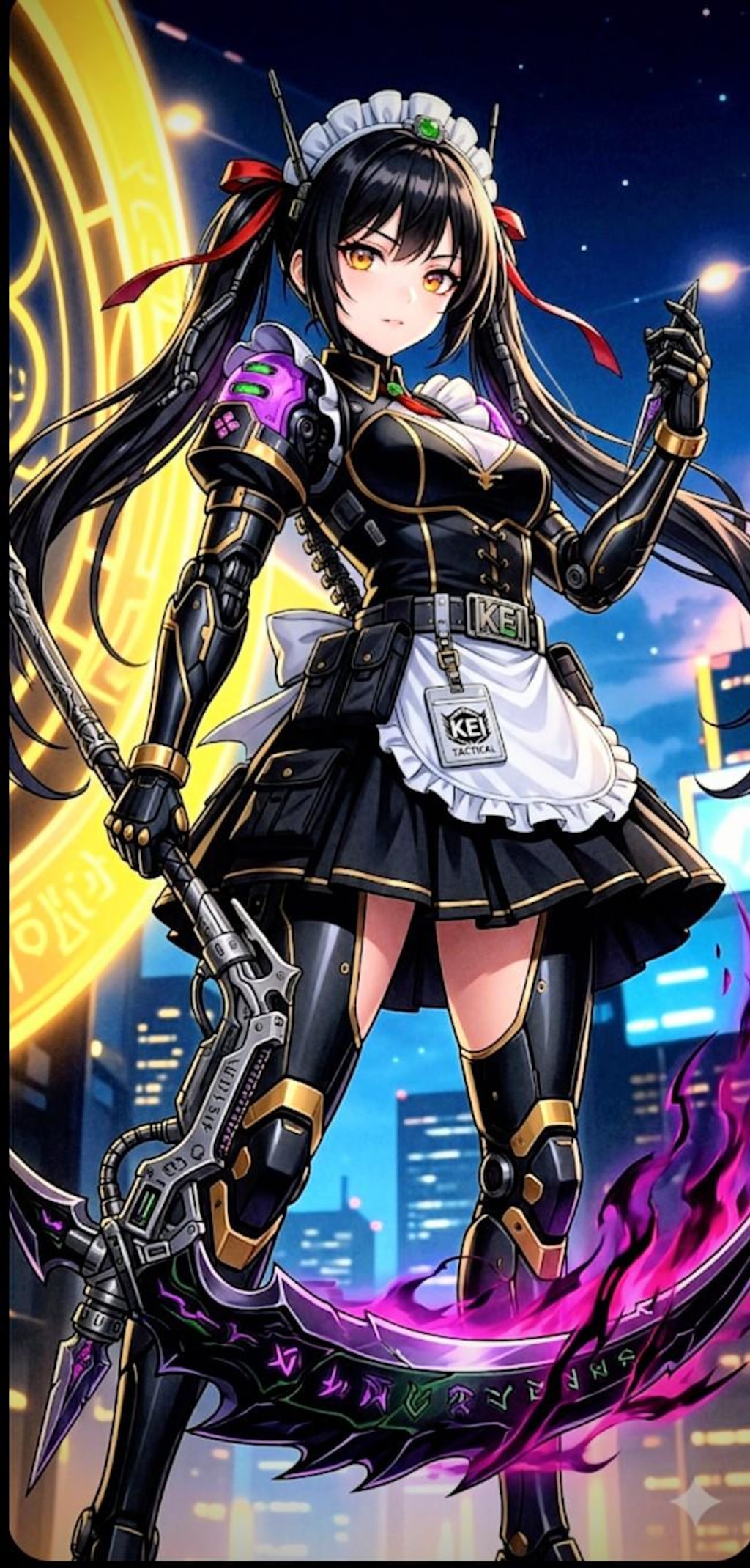 緑色のサイボーグメイドさんと、黒色のライバル,サイボーグメイドさん