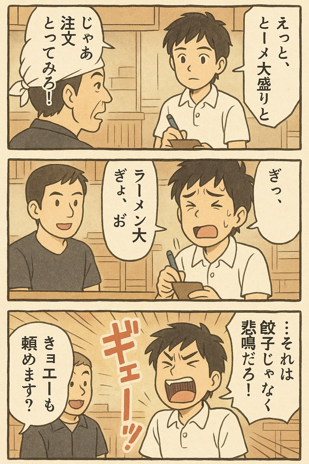 ものすごく面白い四コマ漫画を描いてもらった