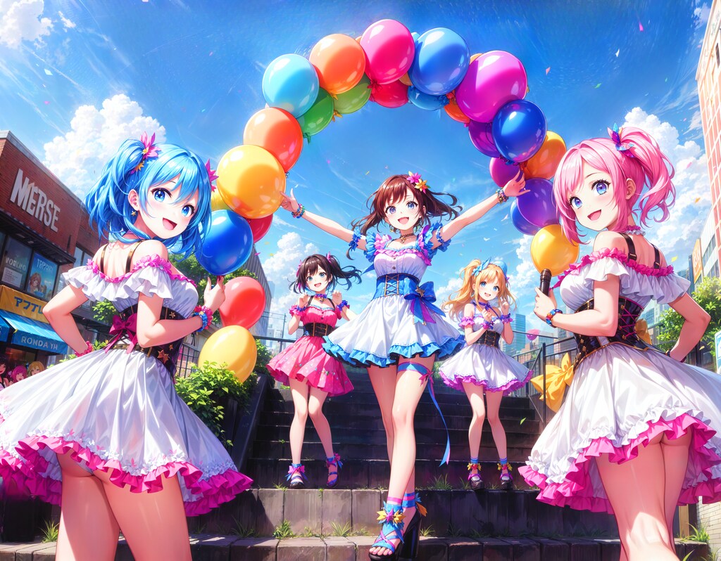 ローカルアイドルの野外ライブ