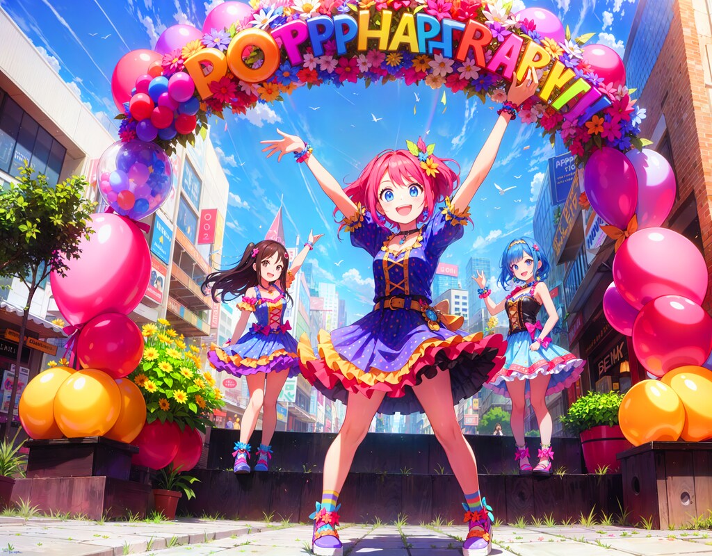 ローカルアイドルの野外ライブ