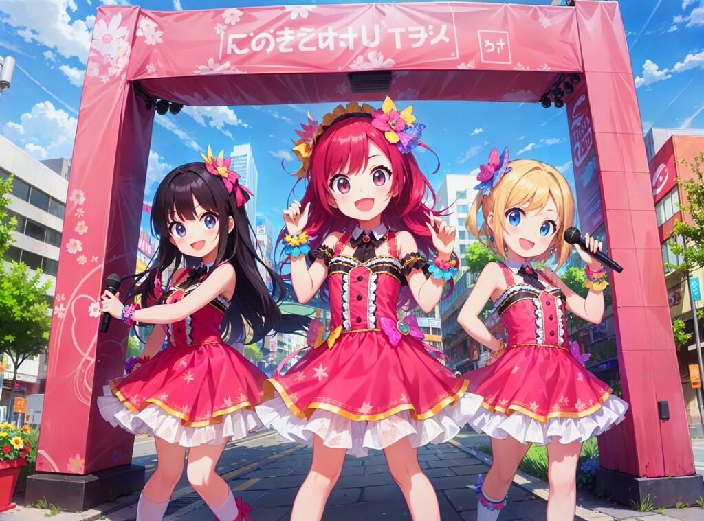 ローカルアイドルの野外ライブ