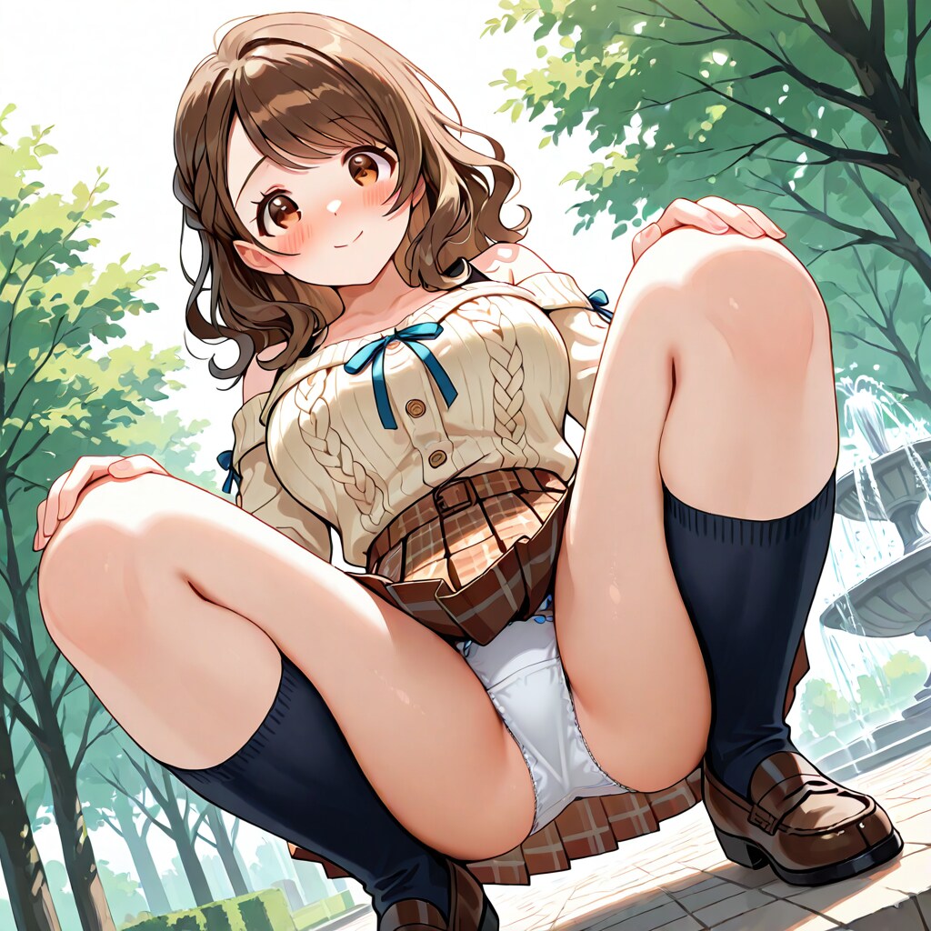 しゃがんでちらっ