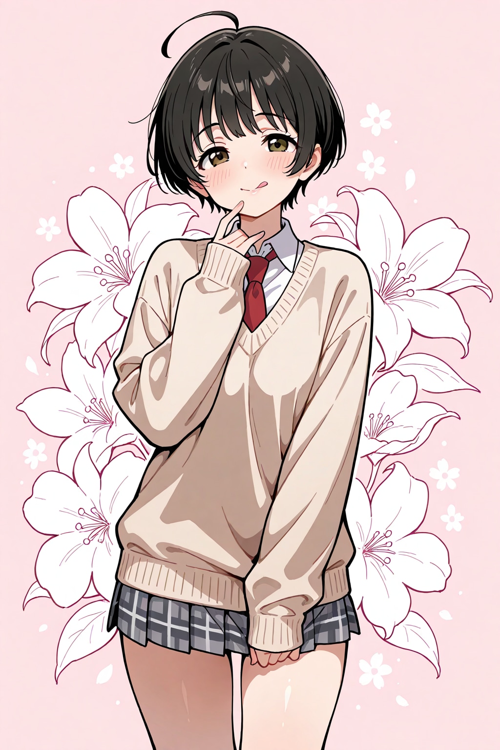 黒髪ショート萌え袖ちゃん