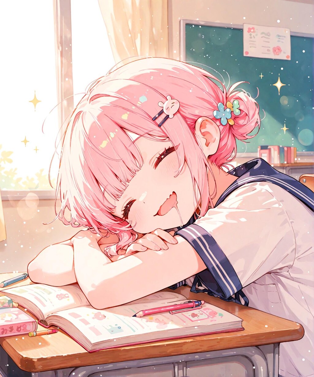 授業中のいねむり少女