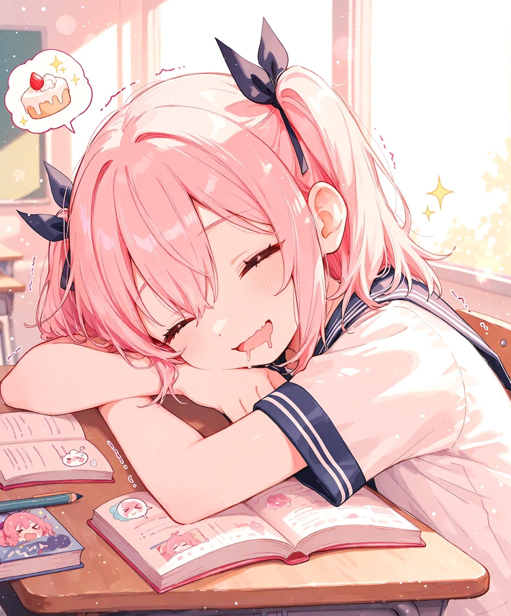 授業中のいねむり少女