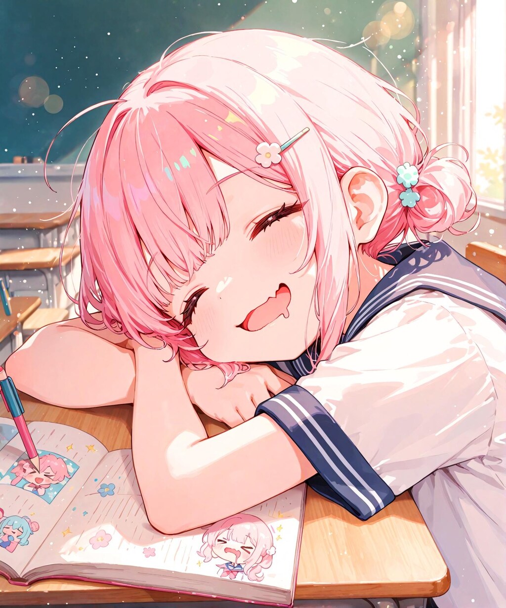 授業中のいねむり少女