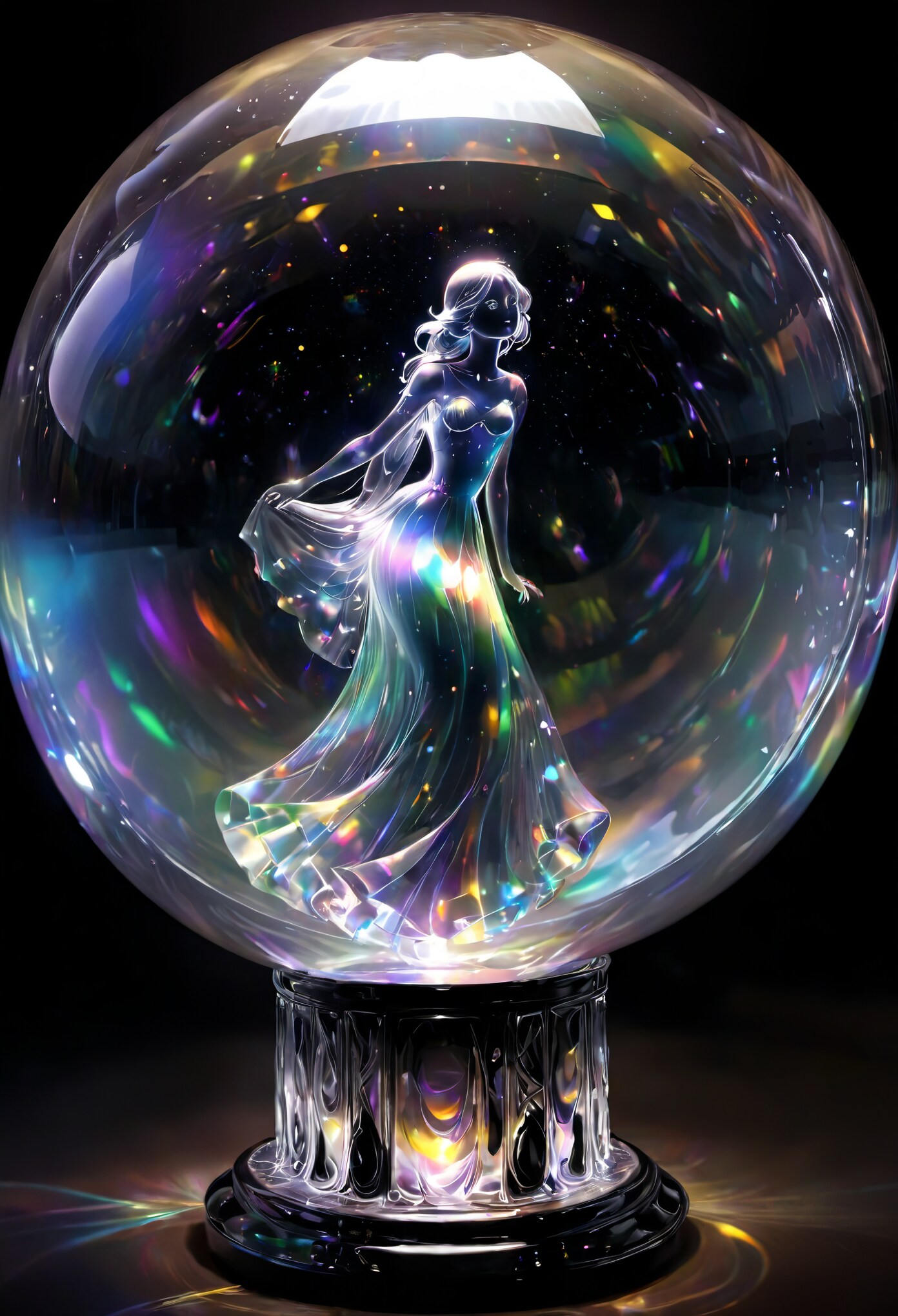 in glass
