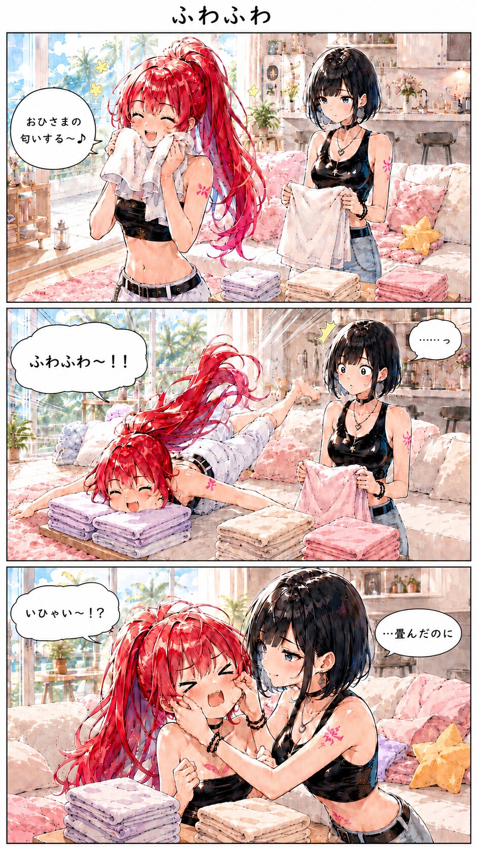 洗濯物にダイブ♪