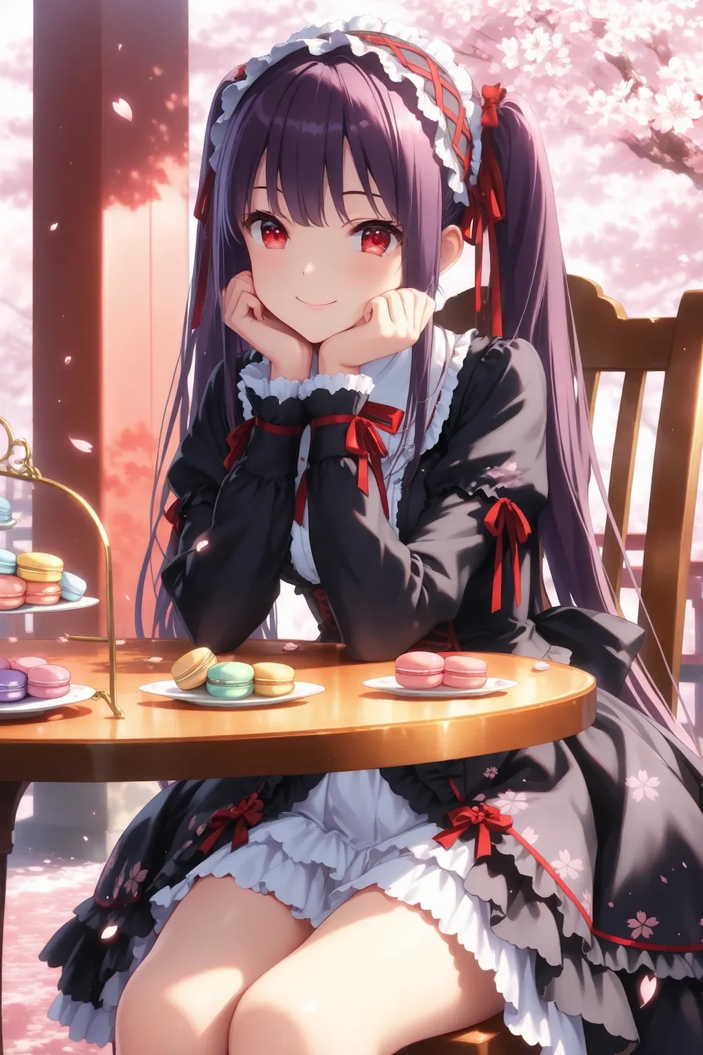 綺麗な桜の下の梨子💖