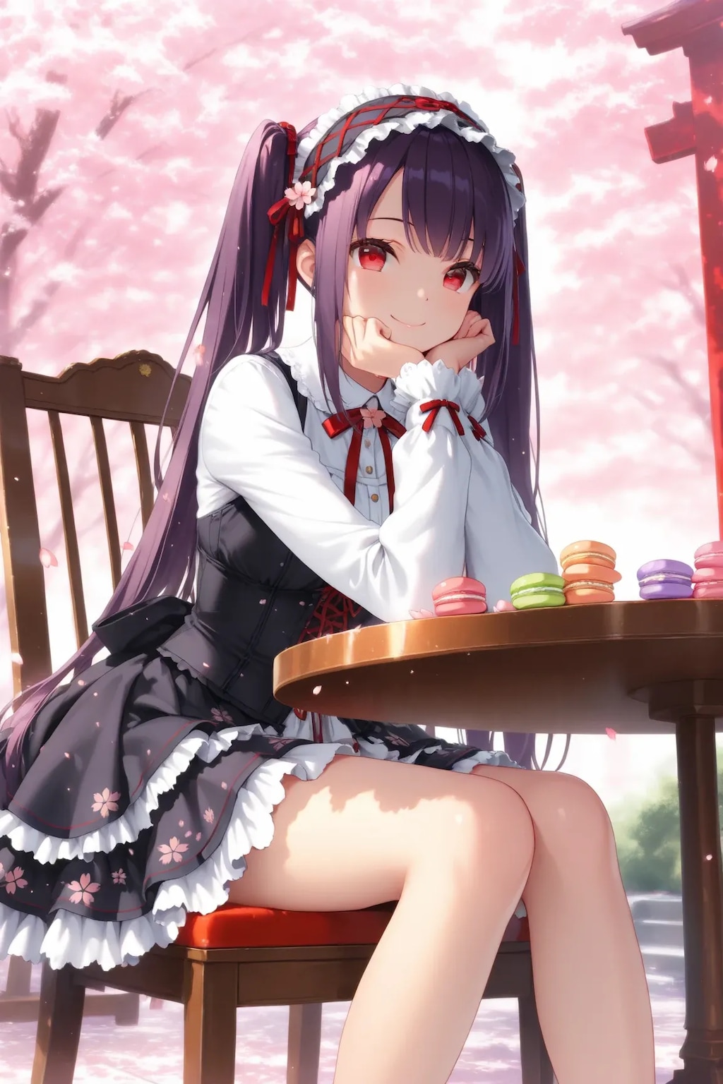 綺麗な桜の下の梨子💖