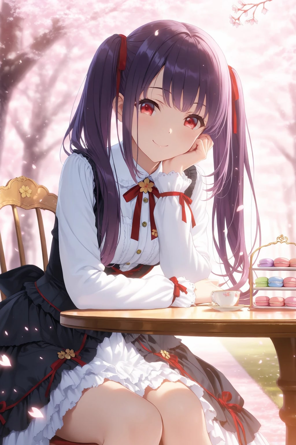 綺麗な桜の下の梨子💖