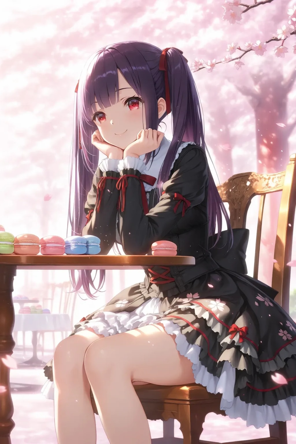 綺麗な桜の下の梨子💖