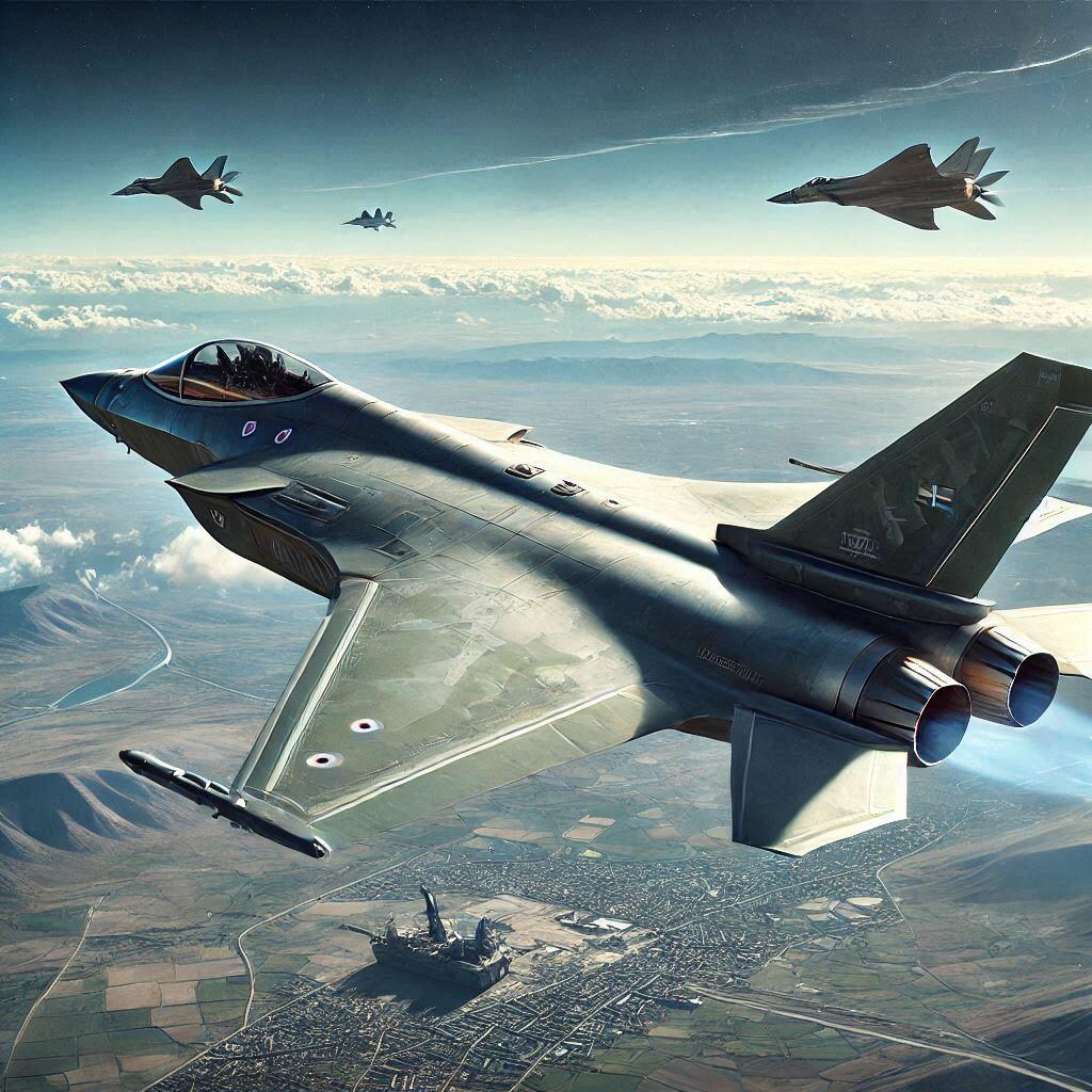 【実験的画像】近未来の第6世代ステルス戦闘機　ーGemini使用ー