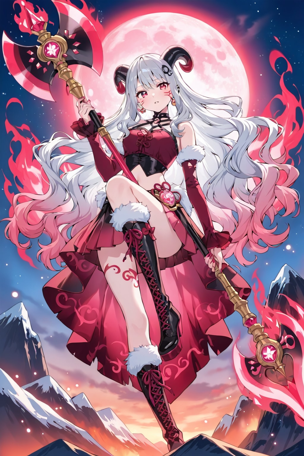 ダブルアックスな小悪魔系魔法少女 | の人気AIイラスト・グラビア