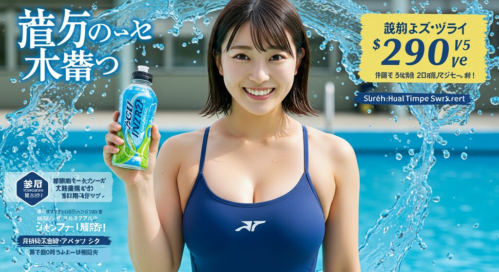 競泳美女、スポドリの広告