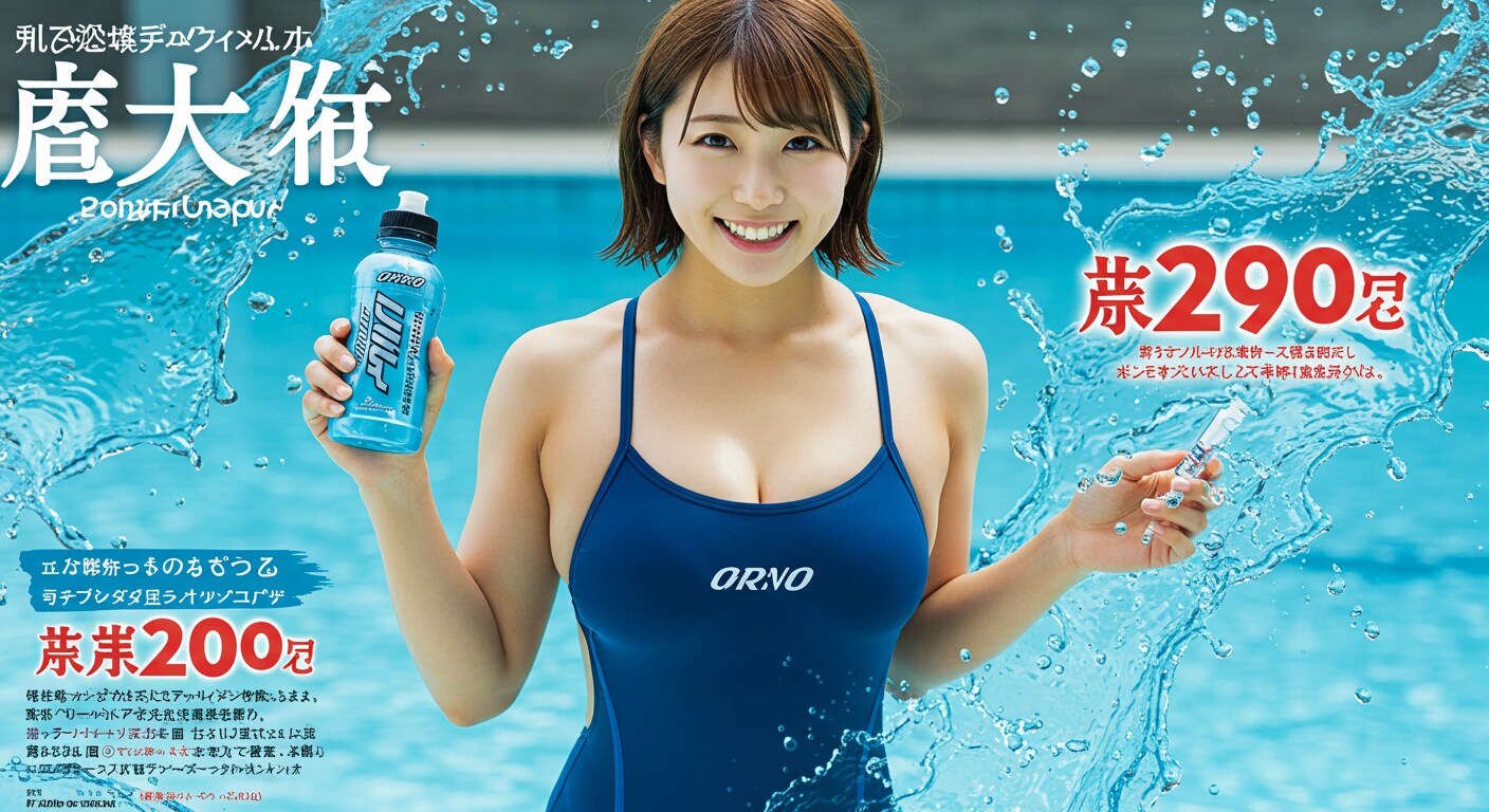 競泳美女、スポドリの広告