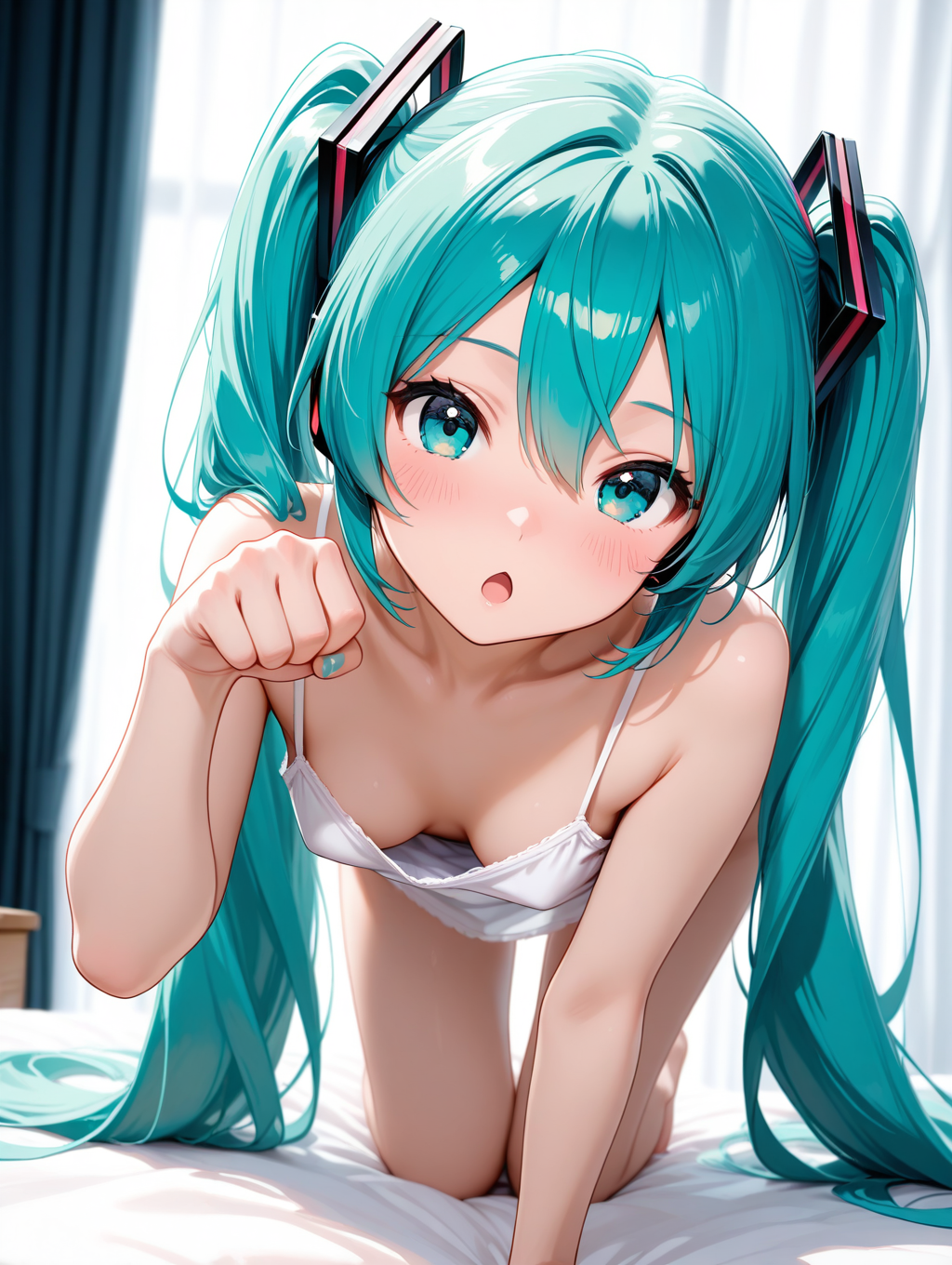 猫ポーズで起こしてくるミクさん