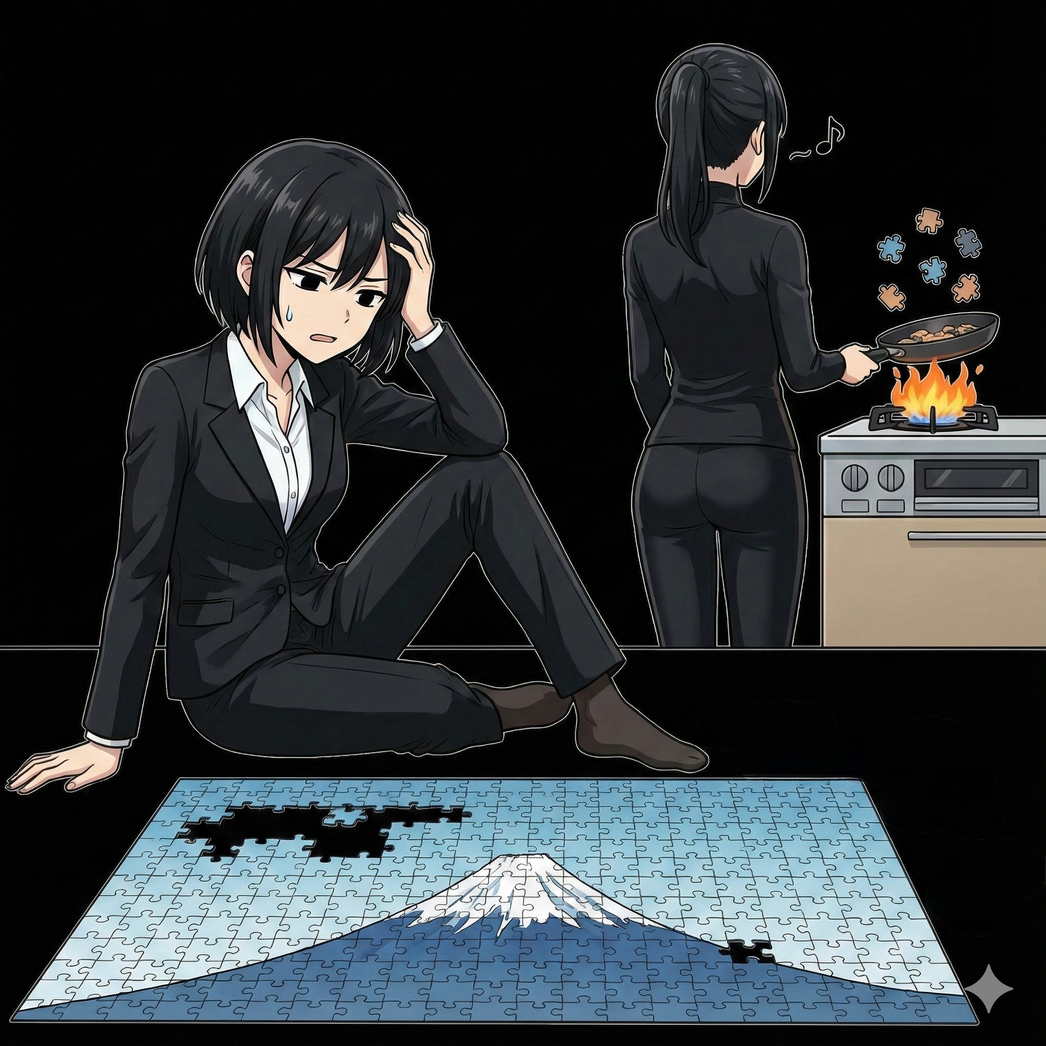 🖤彩ちゃんがパズル | の人気AIイラスト・グラビア