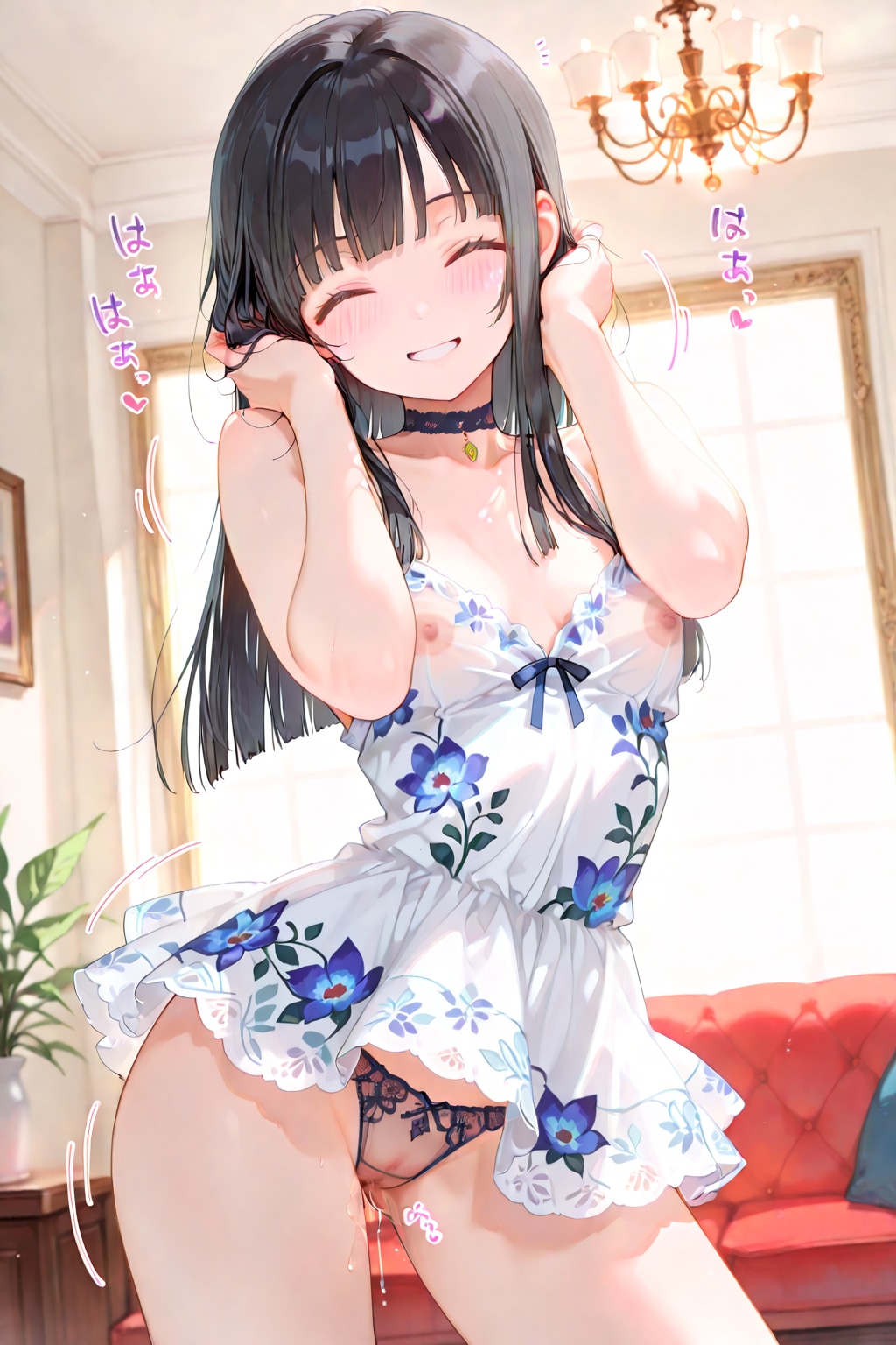 こんなお洋服でお外行ったら、また、犯されちゃう♡・・・と妄想しながら興奮する某お嬢さんｗ