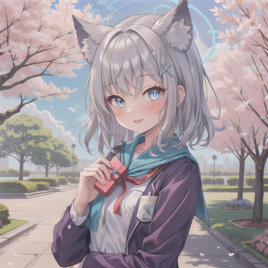 銀髪ボブでセーラー服の少女３