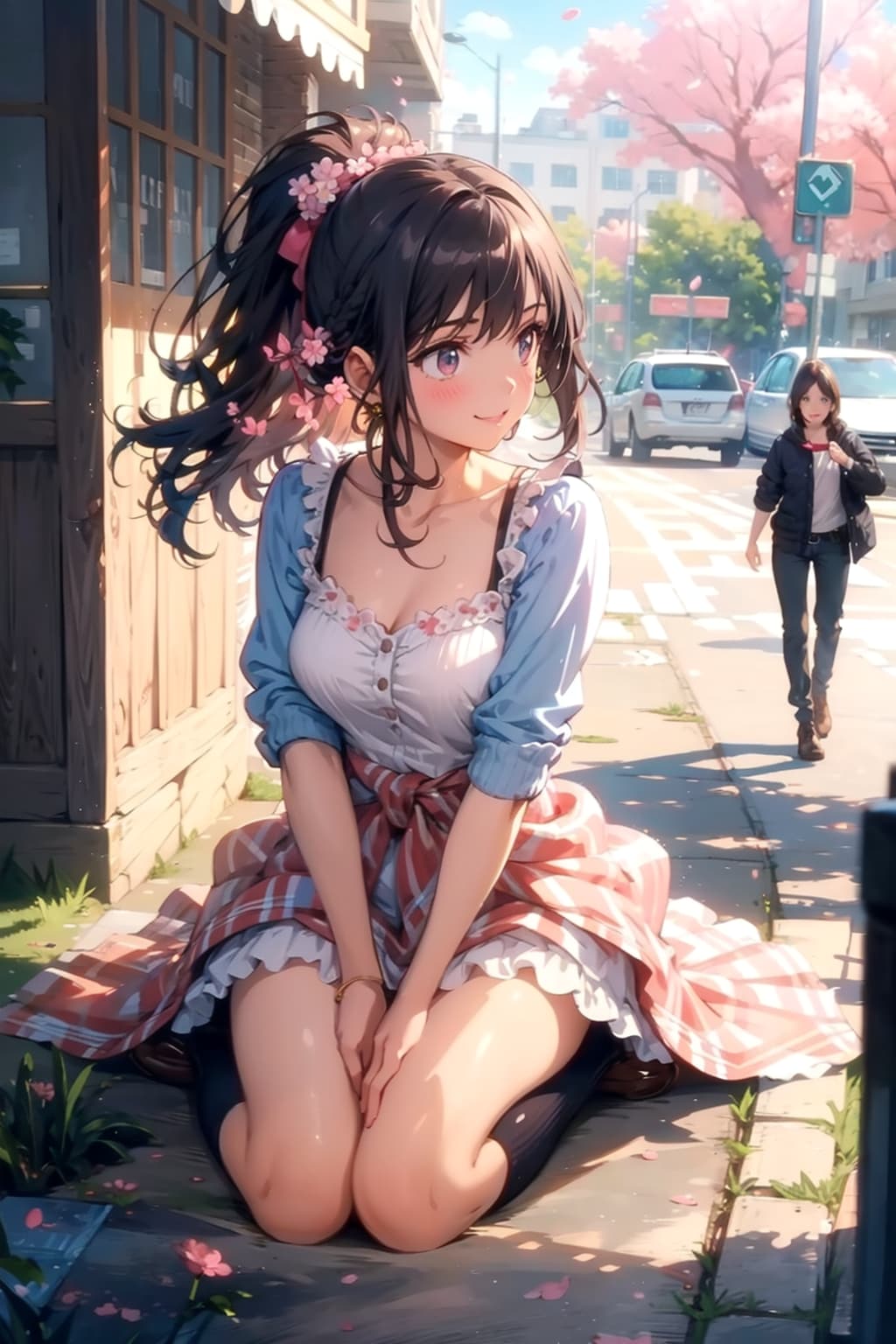 【習作】春コーディネートファッションの女の子　その５　ーチョット失敗ー