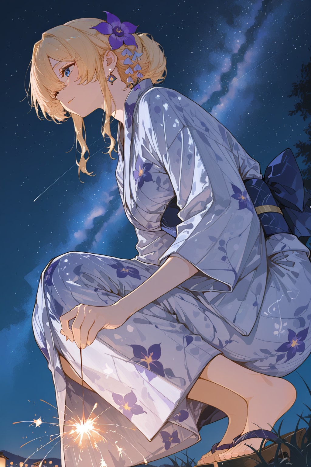線香花火で涼む