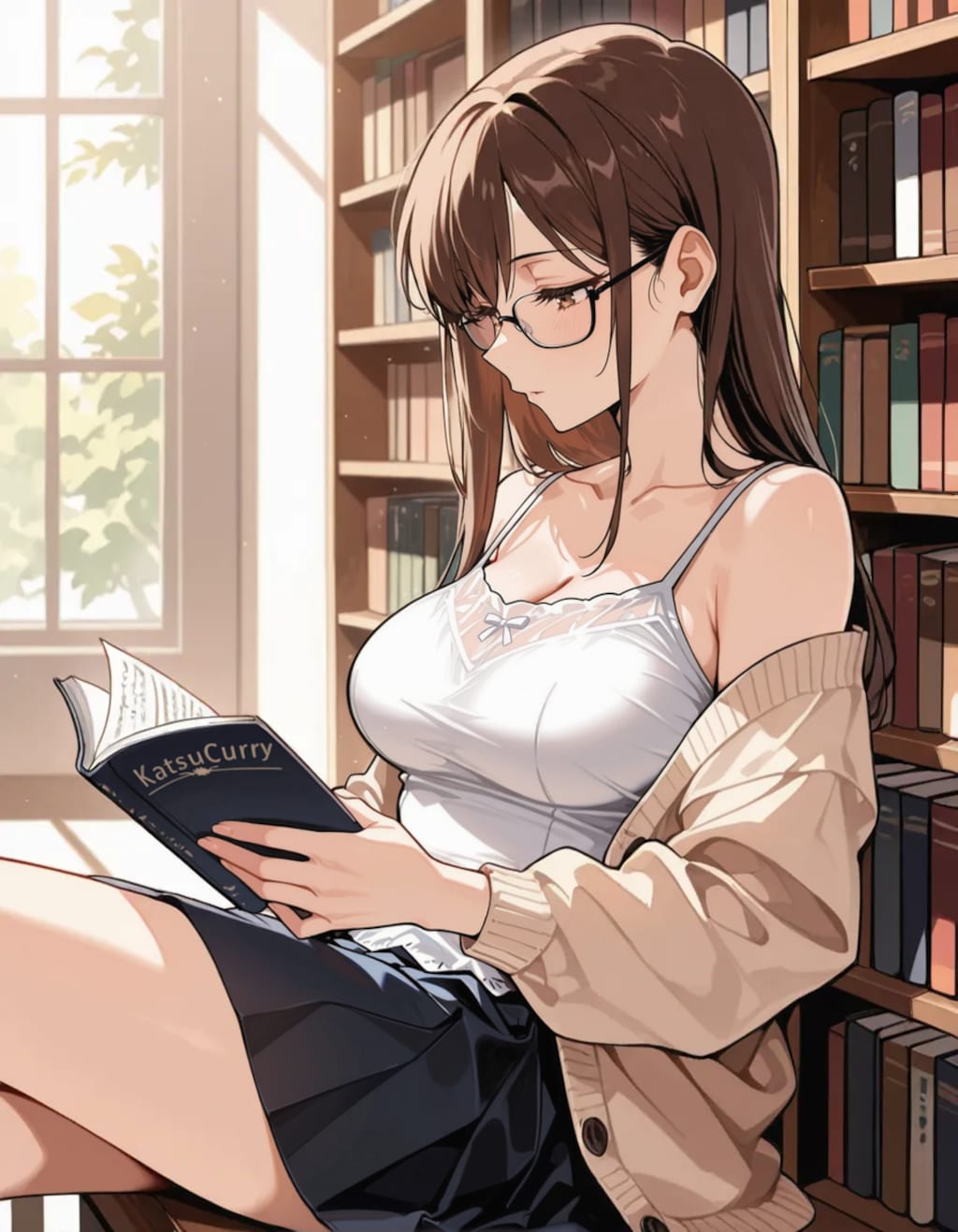 キャミソールの文学少女