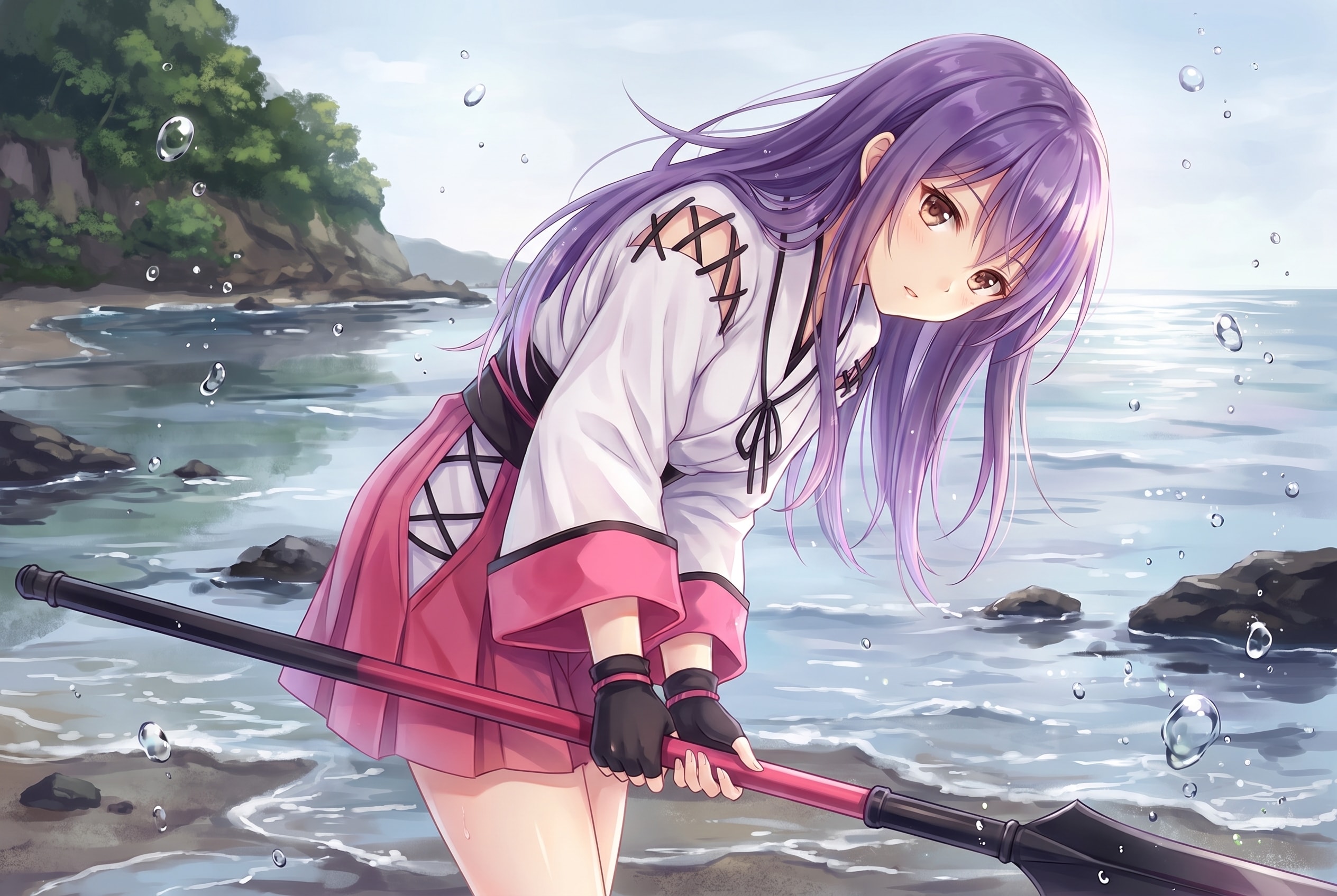 紫髪潮風の少女 | の人気AIイラスト・グラビア