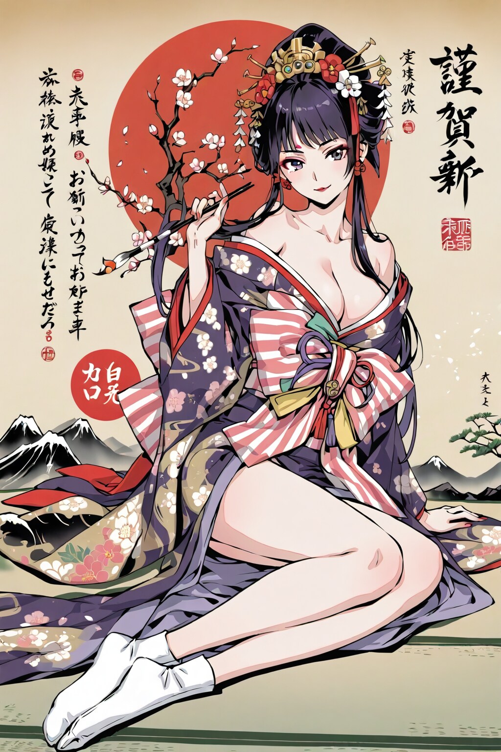 「見返り美人と言う浮世絵」の模写
