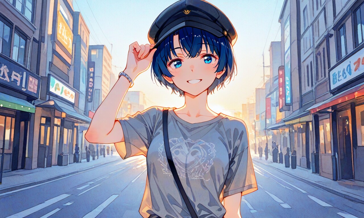 帽子を被った柑菜ちゃん