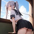 ミニスカ制服ツインテJK♪　こっちを気にしてる♡ 1（12枚） 10枚目