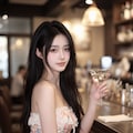 美女とバーカウンター 4枚目