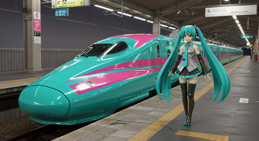 初音ミクと新幹線