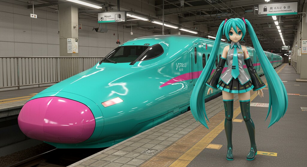 初音ミクと新幹線