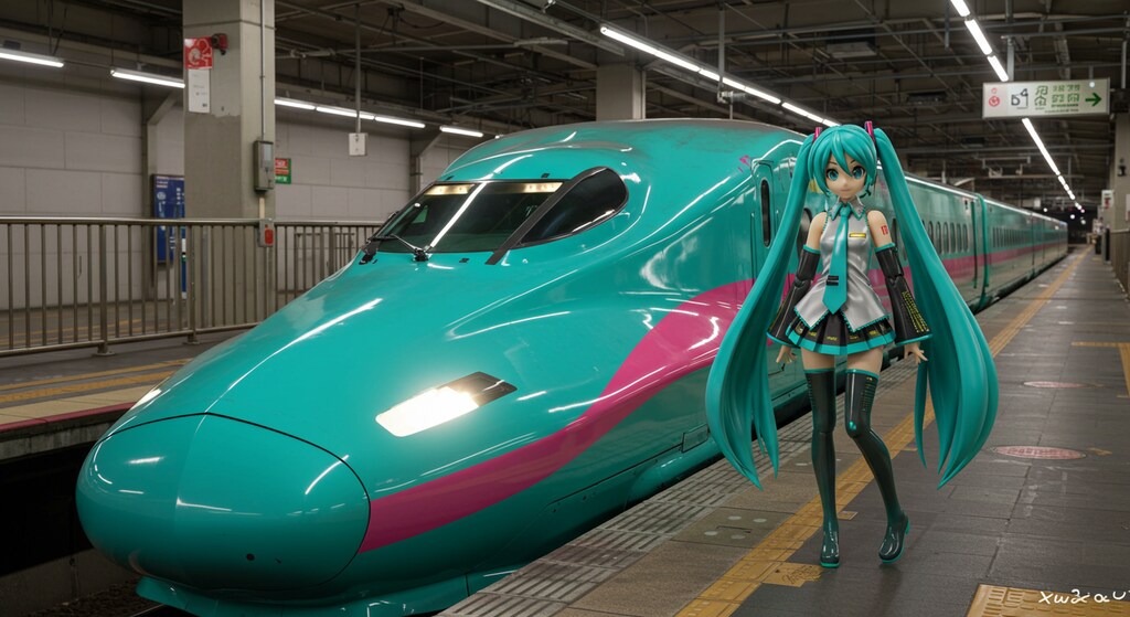 初音ミクと新幹線