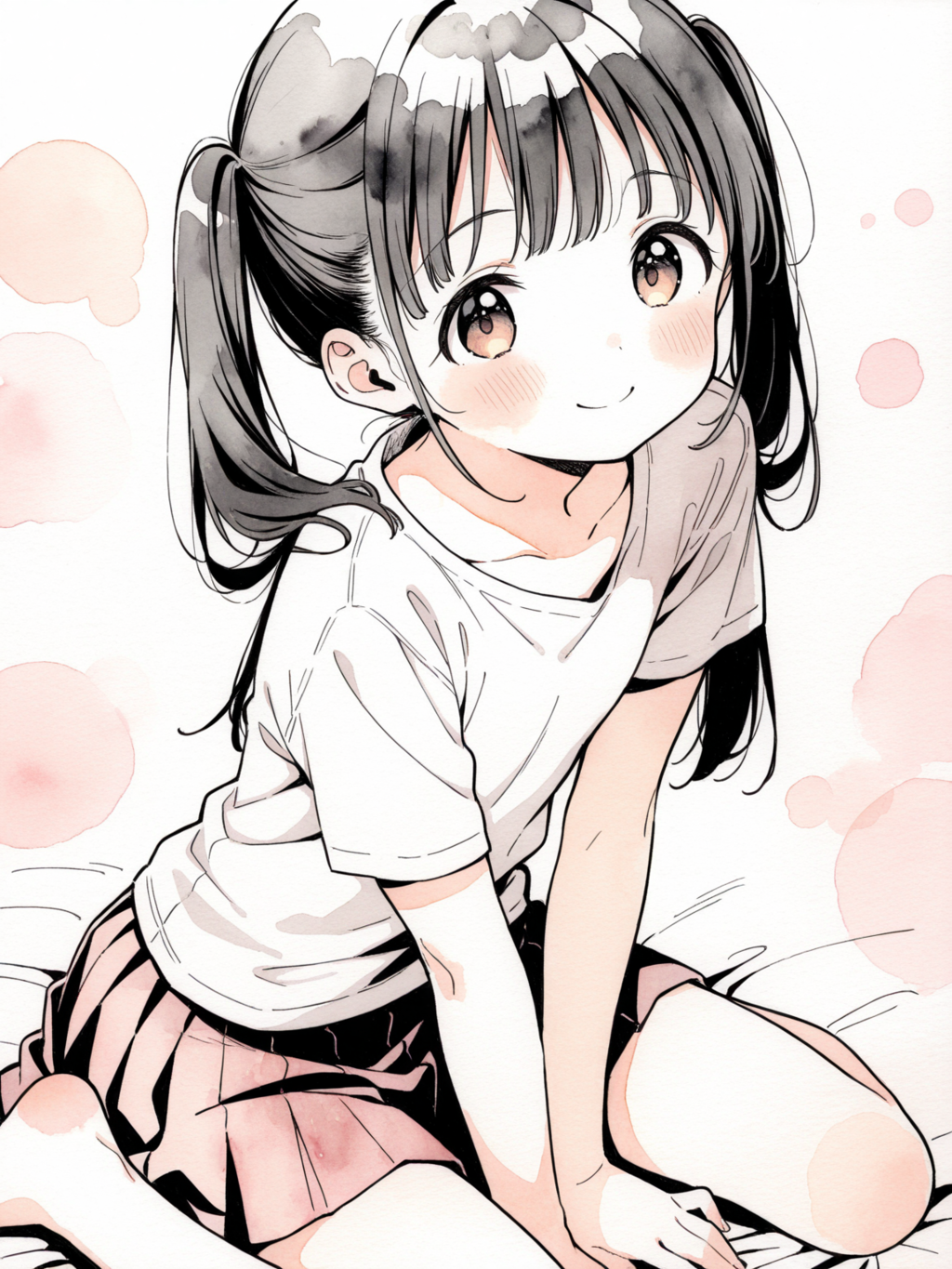 水墨画風 まりちゃん