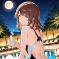 競泳水着の心実を後ろから 2枚目