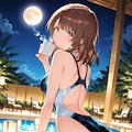 競泳水着の心実を後ろから 3枚目