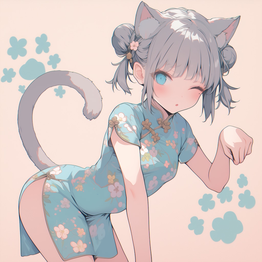 チャイナドレス猫娘　リメイク