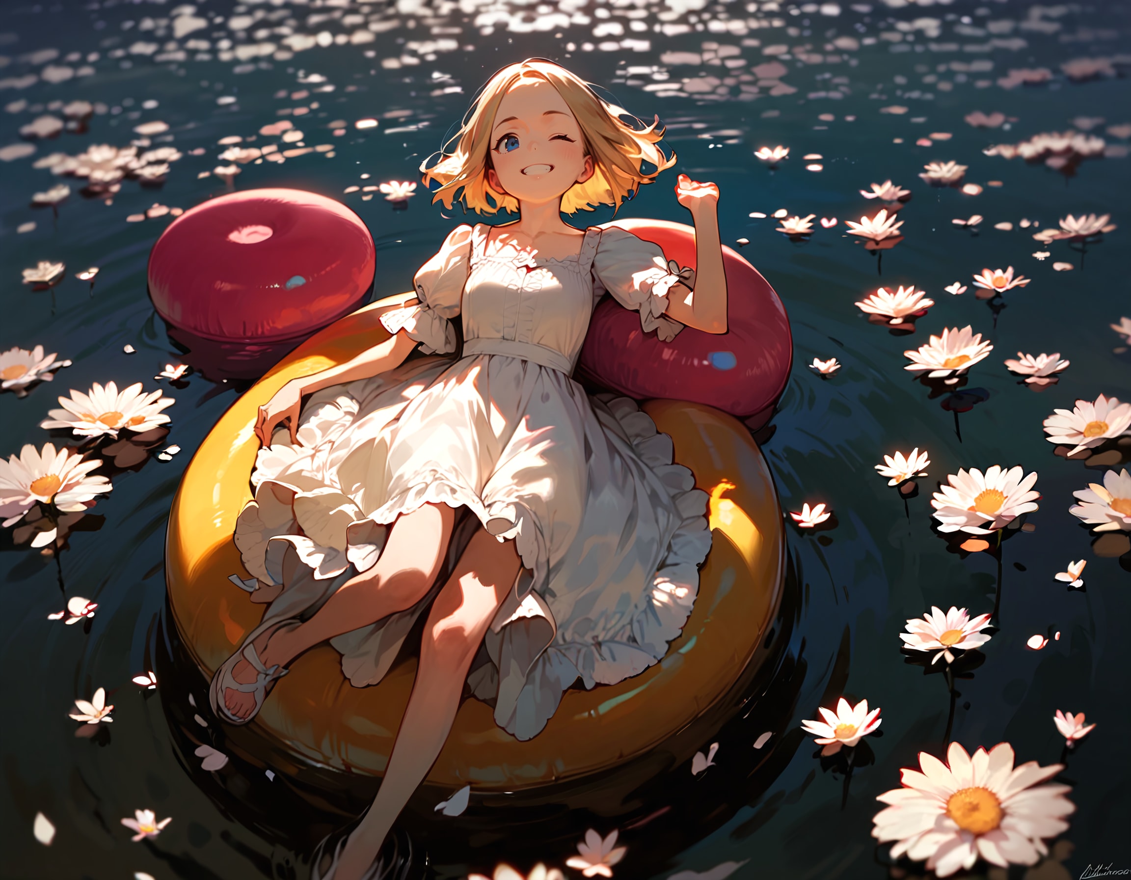 水の上ってだけで涼しい気分だね | の人気AIイラスト・グラビア