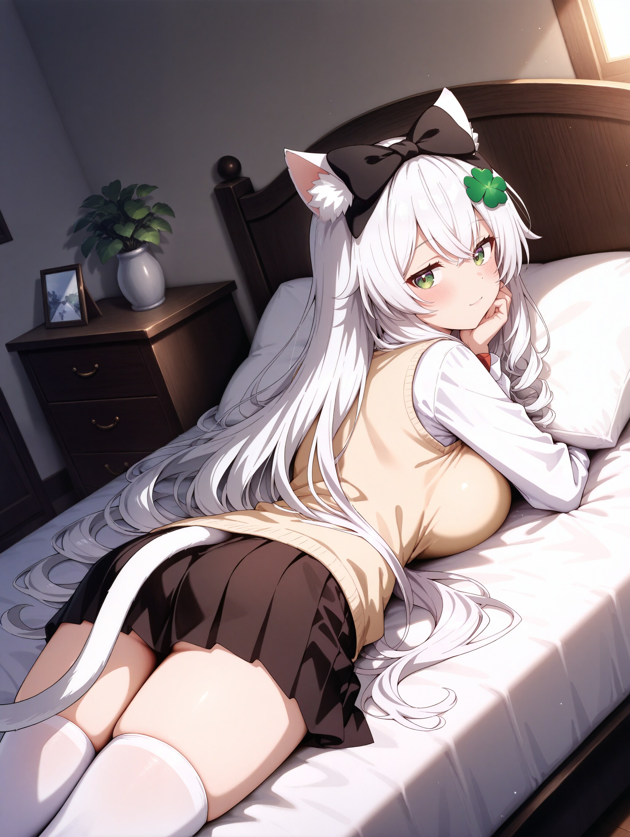 ベッド🛏️でゴロンするのです🍀 | の人気AIイラスト・グラビア