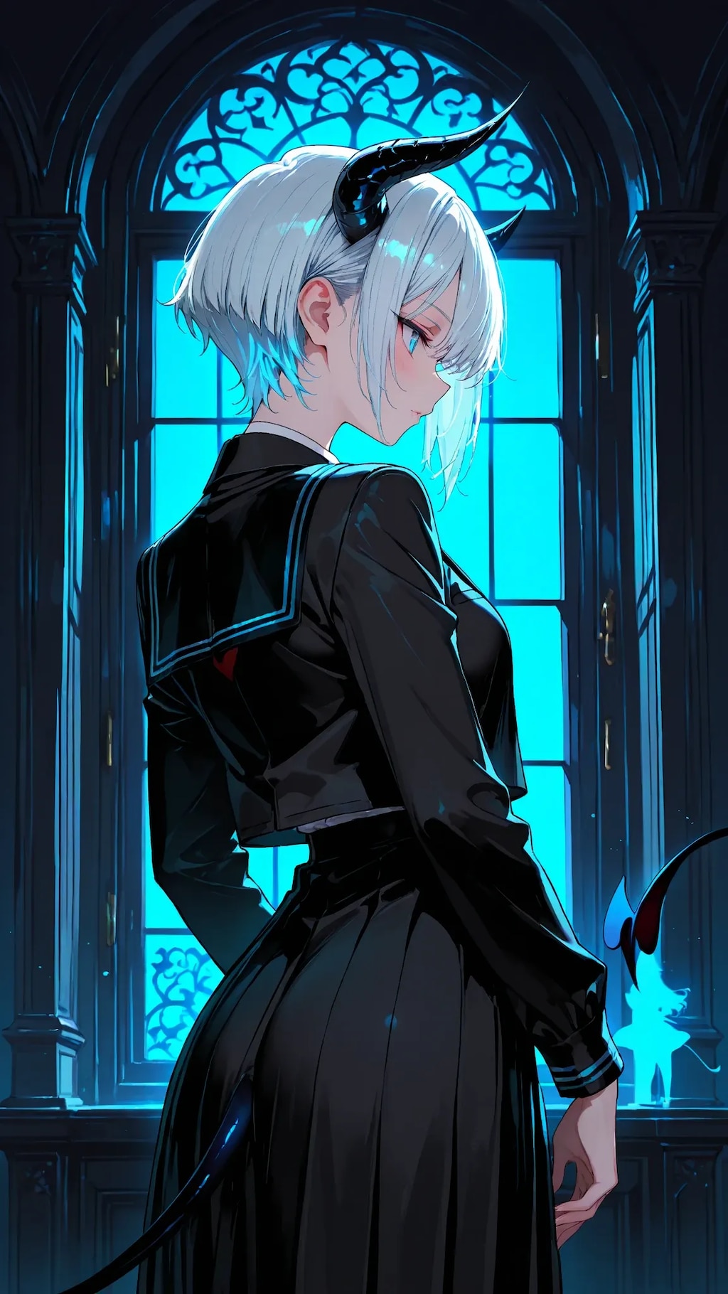 夜の校舎の悪魔ちゃん